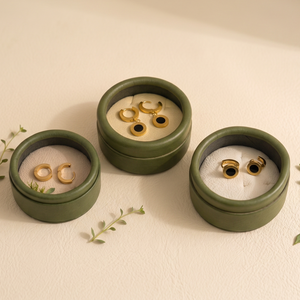 [AZ-E041] Small hoop drops earings (Set of 3)