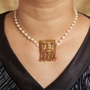 Antique Choker earring combo (Single layer Pearl)Square