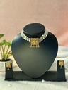 Antique Choker Earring Combo (Three-layer Pearl-Square Design)