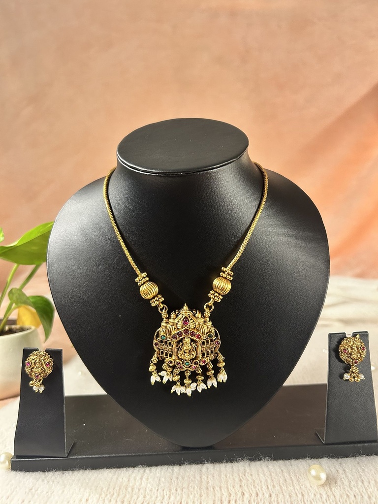 Long Antique Necklace + Earring Combo