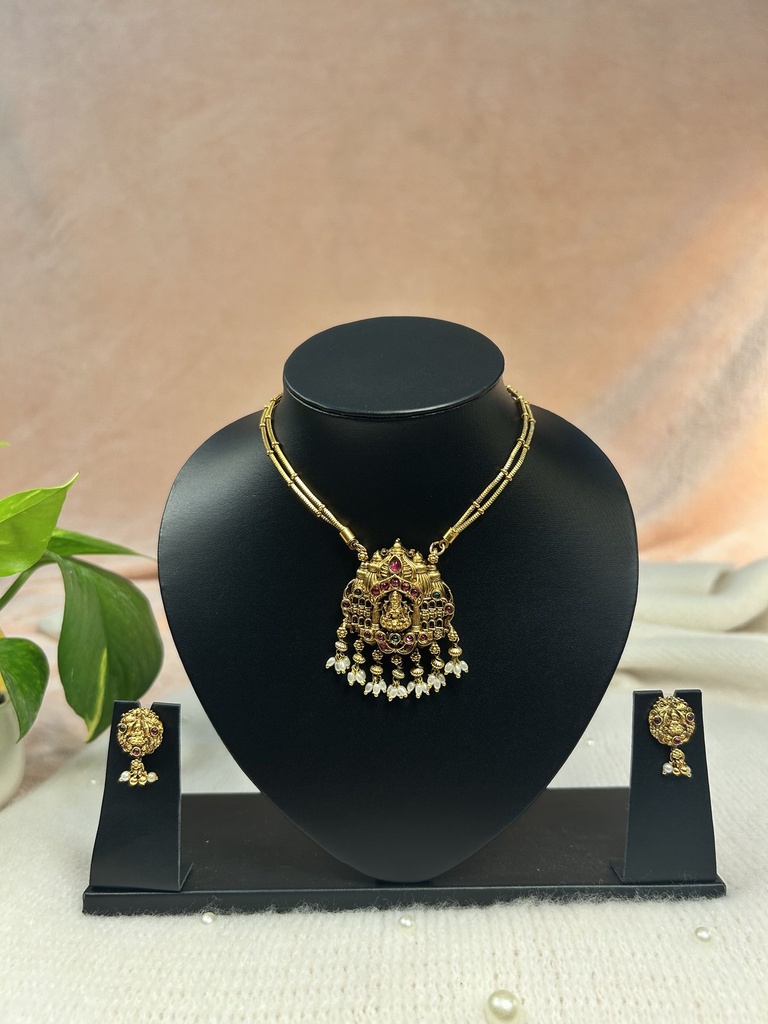 Long Antique Necklace + Earring Combo
