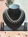 Black Metal Necklace with Mixed Kundan