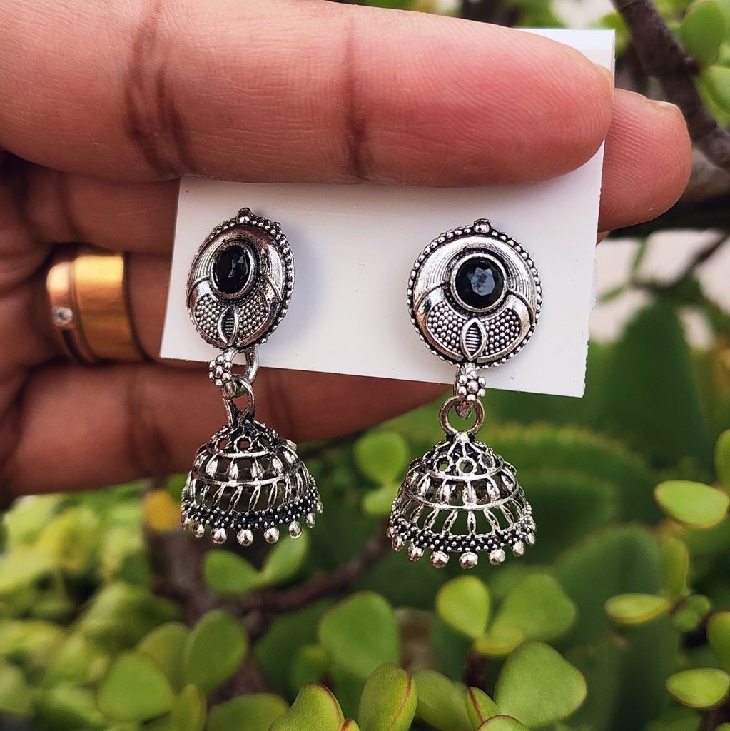 Exotic Oxidized Black Jumka Earrings