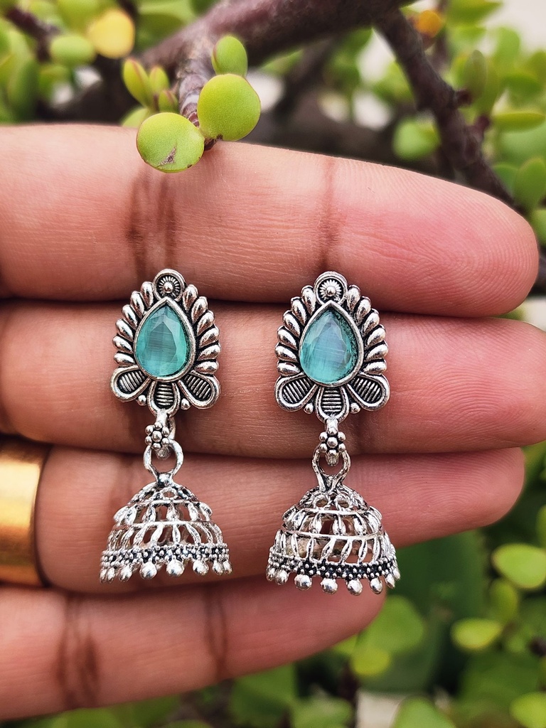 Turquoise-Light Tilak Jumka Earring