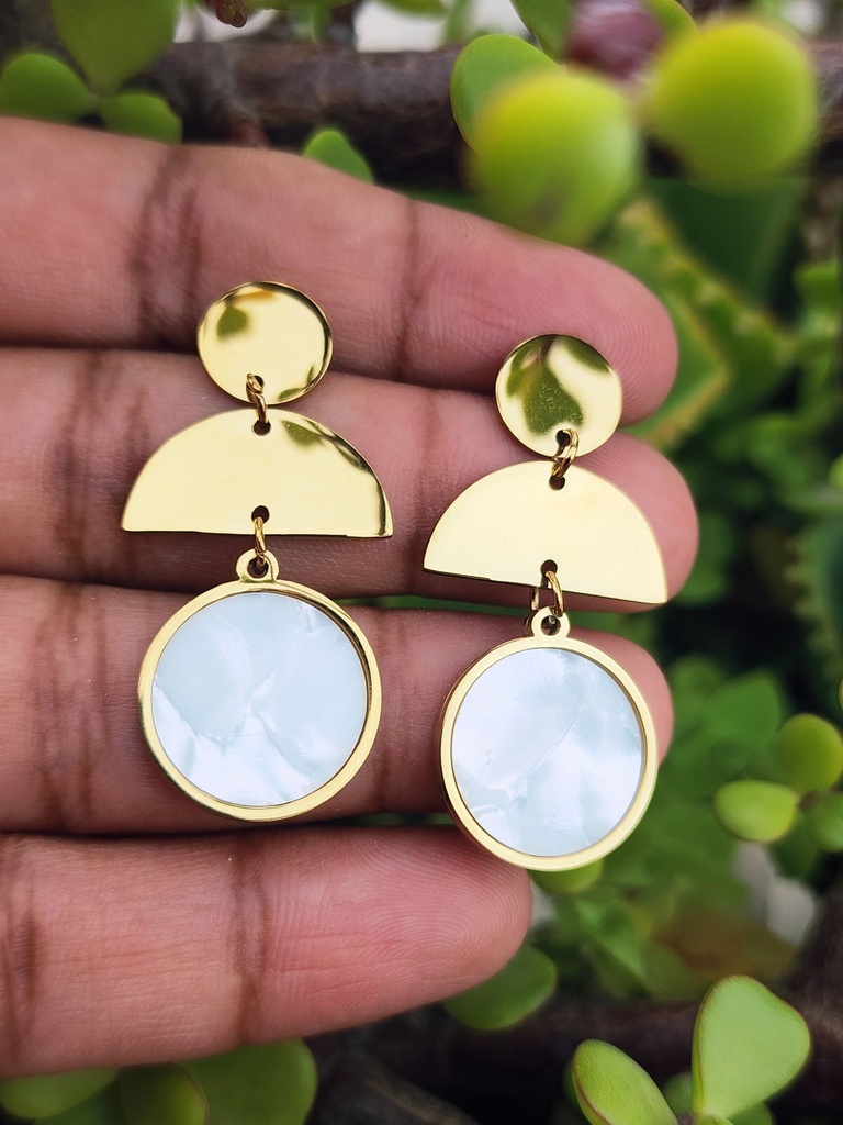 Geometric Gold Acrylic Drop Earring