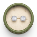 Exotic Square Solitaire Stud - Silver metal