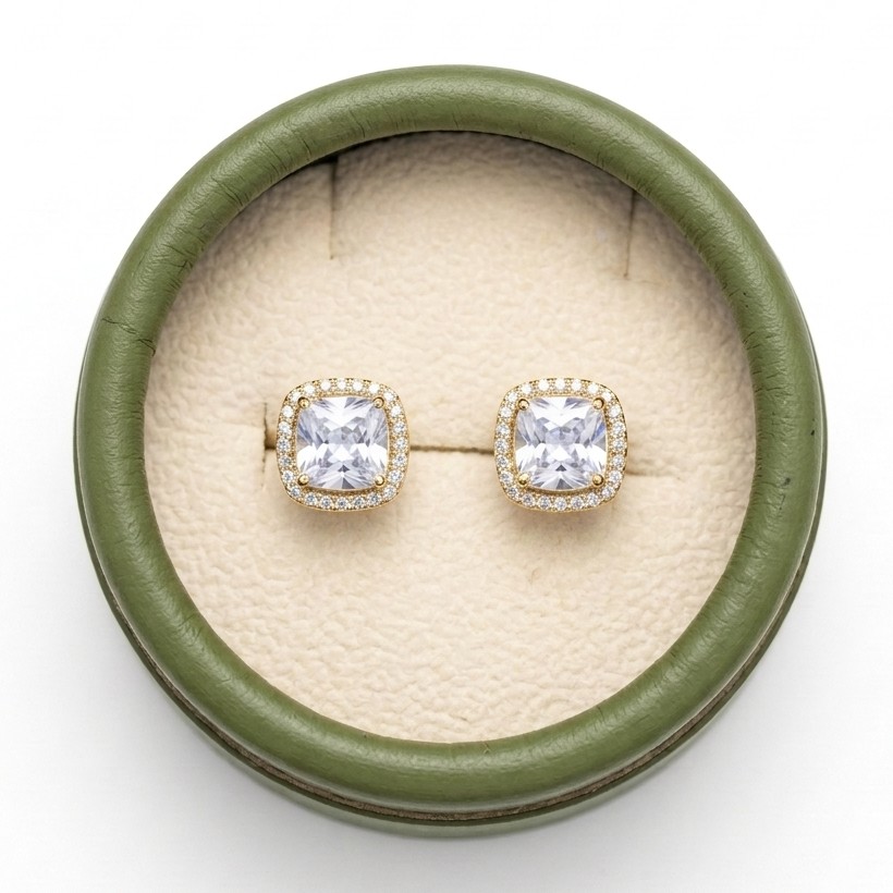 Exotic Gold Halo Solitaire Stud