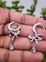 Exotic Silver Bow Earring